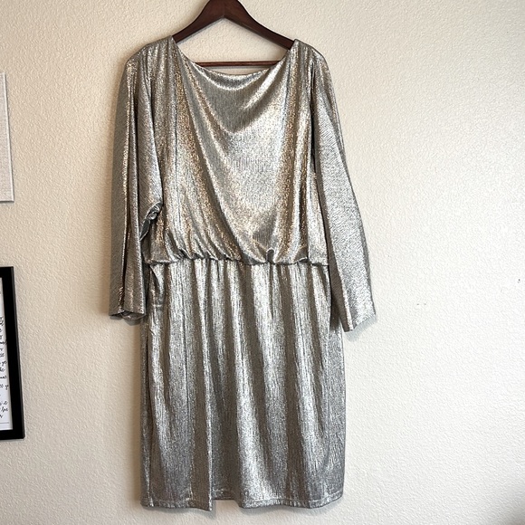 Jessica Howard | Metallic Special Occasion Cocktail Dress Size 20W - Picture 5 of 7